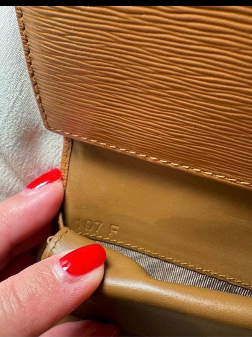 Prada Cognac Saffiano Leather Card Case with Gold Logo - Picture 4 of 6